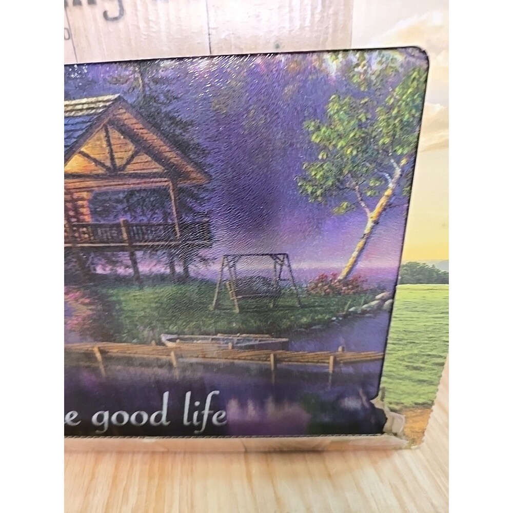 16" x 12" The good life Tempered Glass Cutting Board -  The Fishing Cabin - Picture 3 of 7